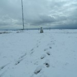 The trig point at Winter Hill 456 metres above sea level.
