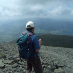 Karl taking in the wonderful view of the Ullock Pike summit and ridge.