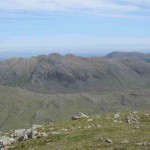 The Crinkle Crags from the col at Sca Fell.